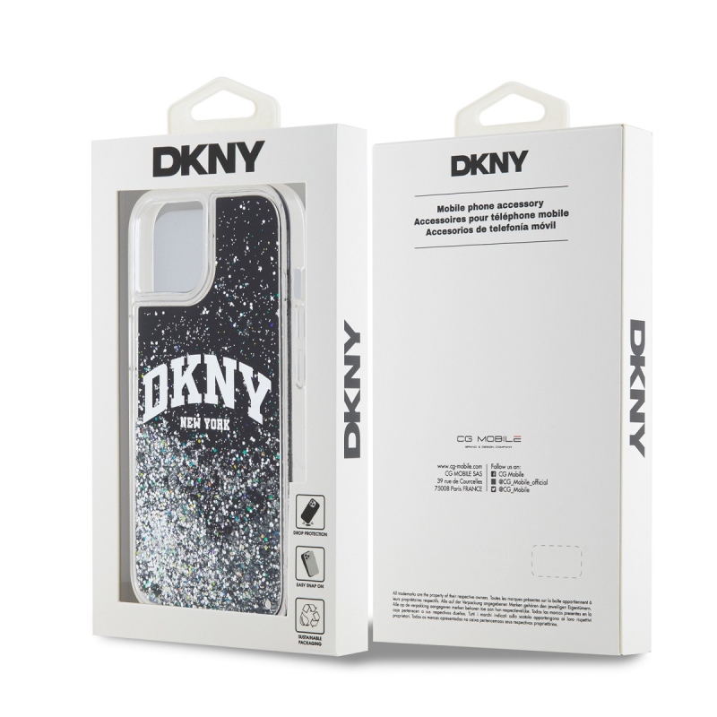 DKNY Liquid Glitter Arch Logo hátlapi borító iPhone 11 készülékhez Fekete