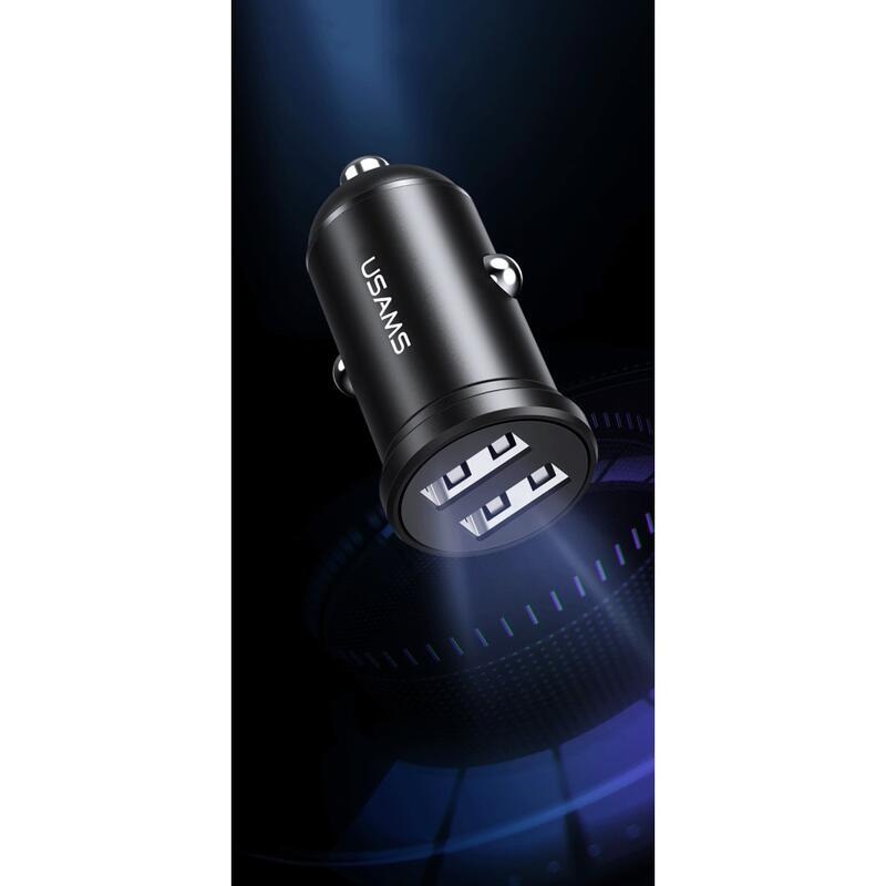 USMS mini autós töltő - 2 USB kimenet / 2,4A