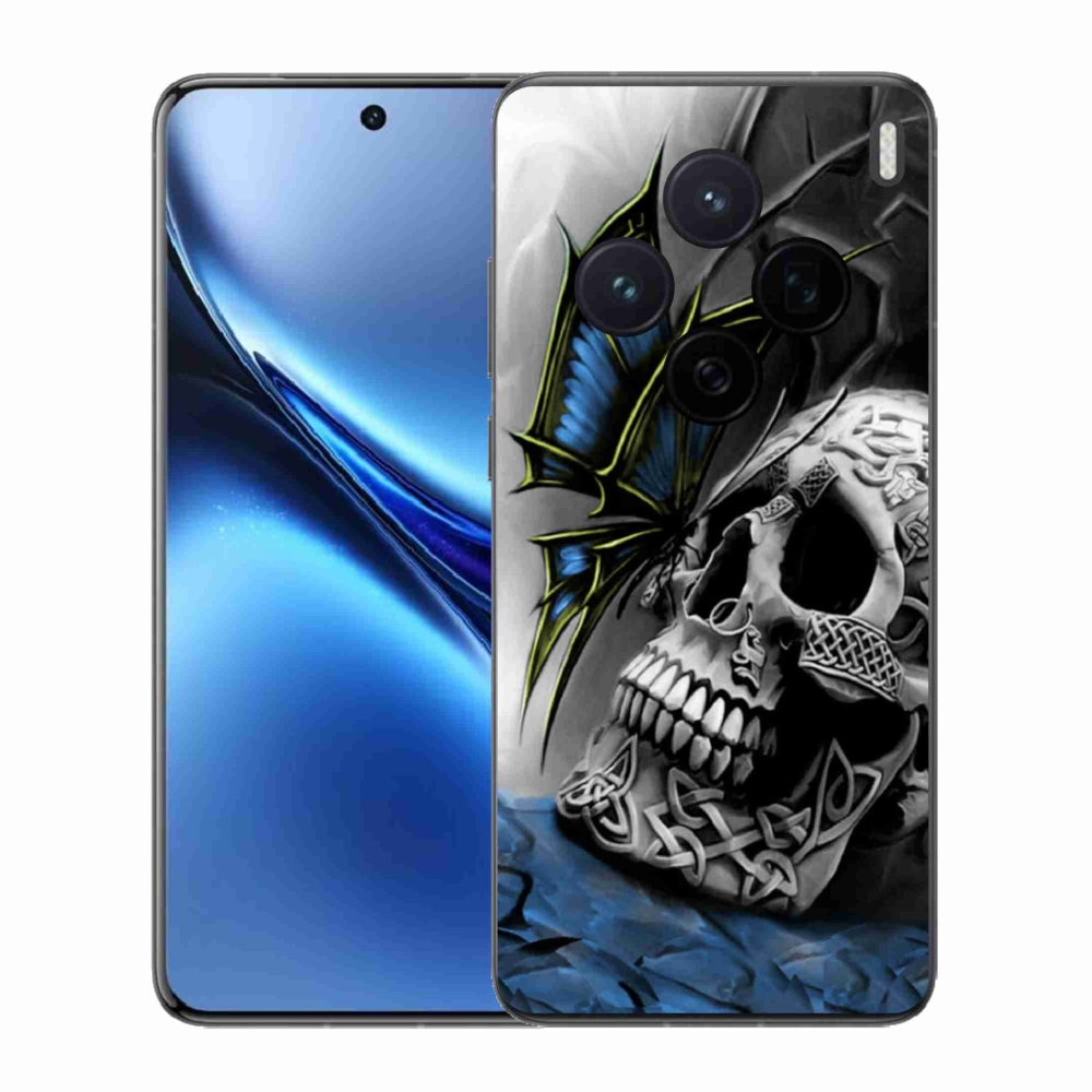 Zselés borítás mmCase a Vivo X200 5G-hez - pillangó és koponya