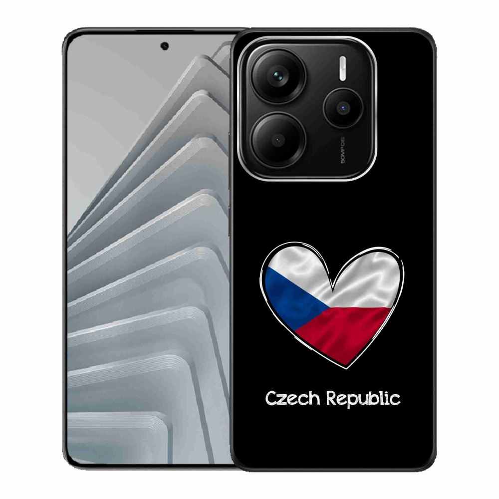 Gél borító mmCase a Xiaomi Redmi Note 14 5G számára - szív zászló fekete háttérrel