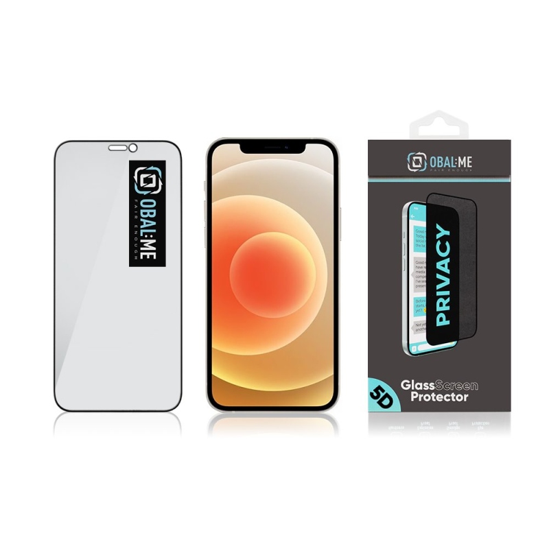 CSOMAG:ME Privacy 5D edzett üveg Apple iPhone 12 Mini fekete színhez