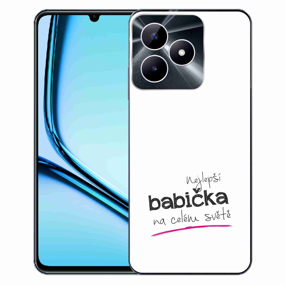 Gél borító mmCase a Realme Note 50-en - legjobb nagymama 4 fehér háttérrel