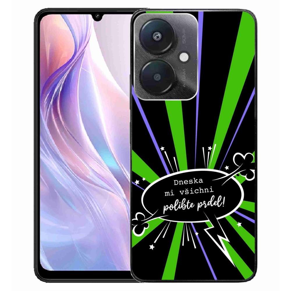 Gél borító mmCase a Xiaomi Redmi 13C 5G-hez - vicces szöveg 15 fekete háttérrel