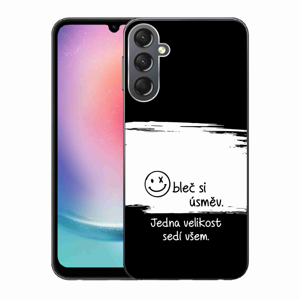 Gél borító mmCase Samsung Galaxy A24 készülékhez - vicces szöveg 8 fekete-fehér háttérrel