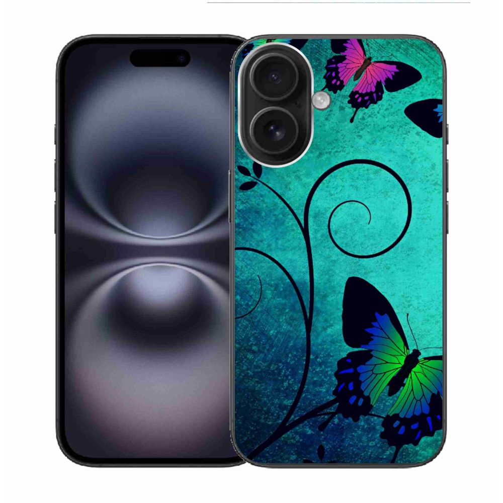Gél borítás mmCase iPhone 16 készülékhez - színes pillangók