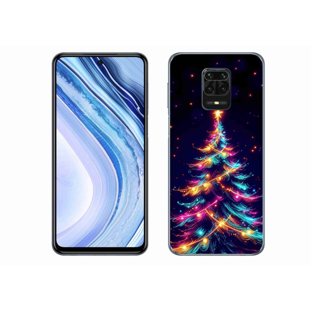 Gél borítás mmCase a Xiaomi Redmi Note 9S-hez - neon karácsonyfa
