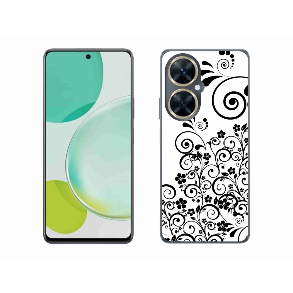 Gél borítás mmCase a Huawei Nova 11i készülékre - fekete és fehér virágminták