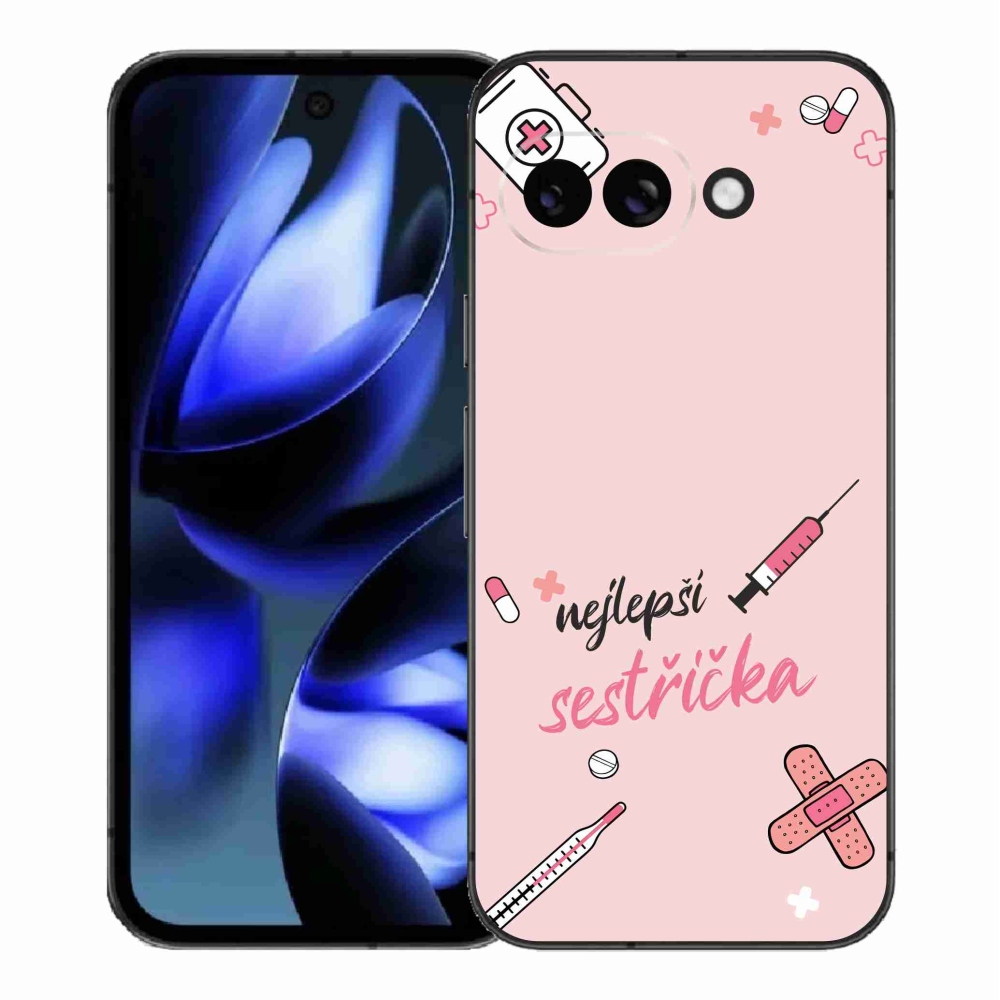 Gél borító mmCase a Google Pixel 9a - legjobb kishúg rózsaszín háttérrel