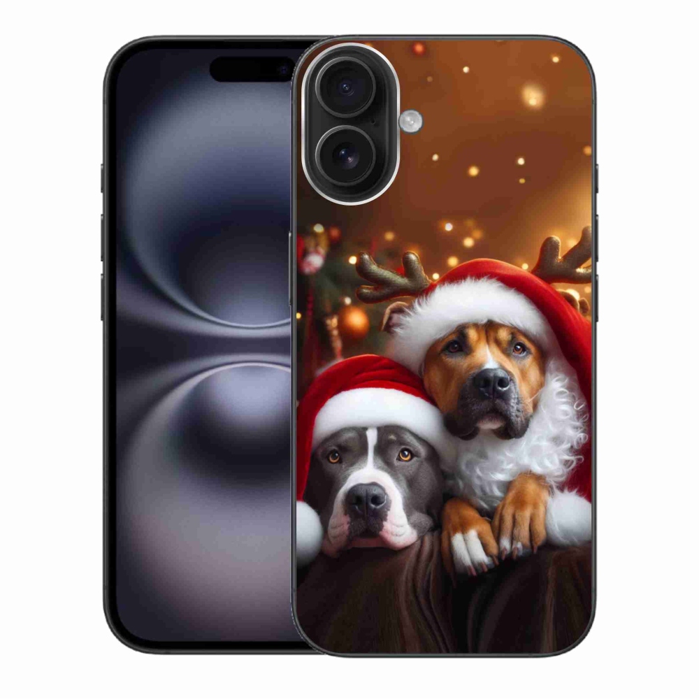 Gél borítás mmCase iPhone 16 Plus készülékhez - Karácsonyi kutyák