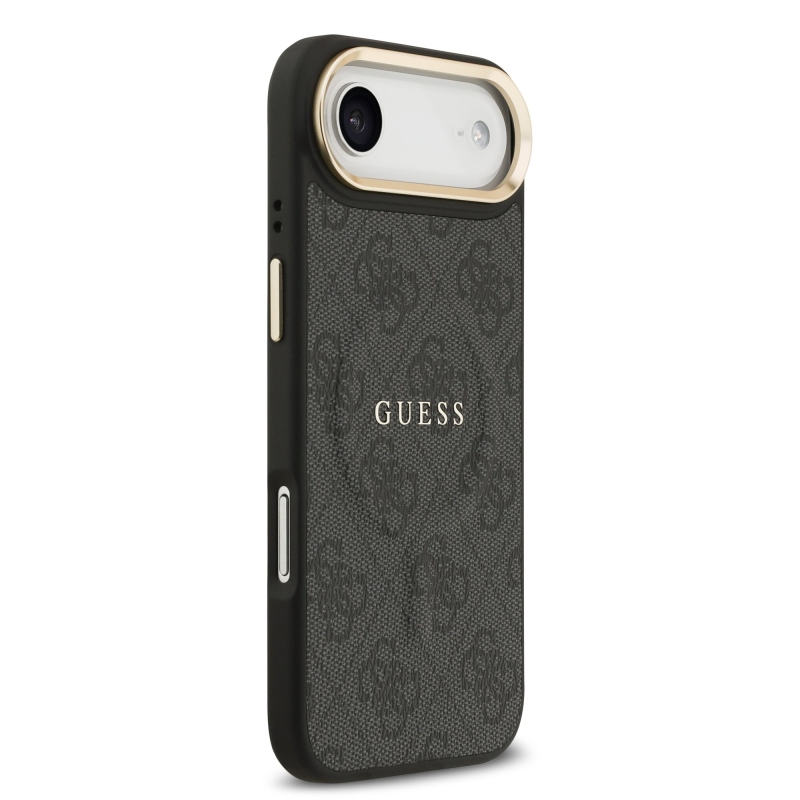 Guess PU bőr 4G arany keret MagSafe hátlap iPhone Air fekete iPhone Airhez