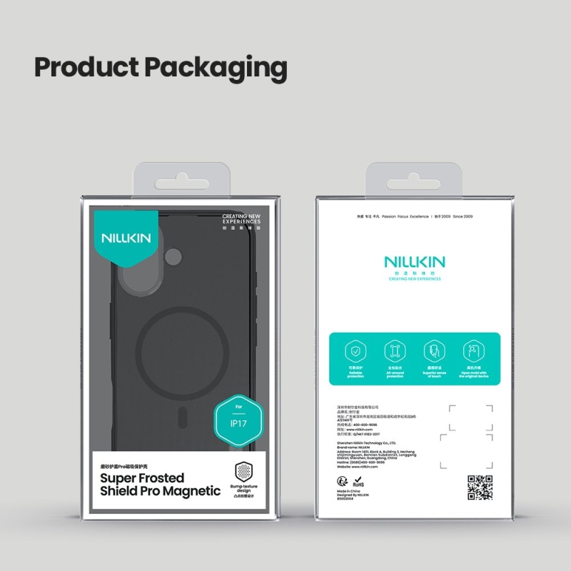 Nillkin Super Frosted PRO mágneses hátsó borítás Apple iPhone 17 átlátszó fekete