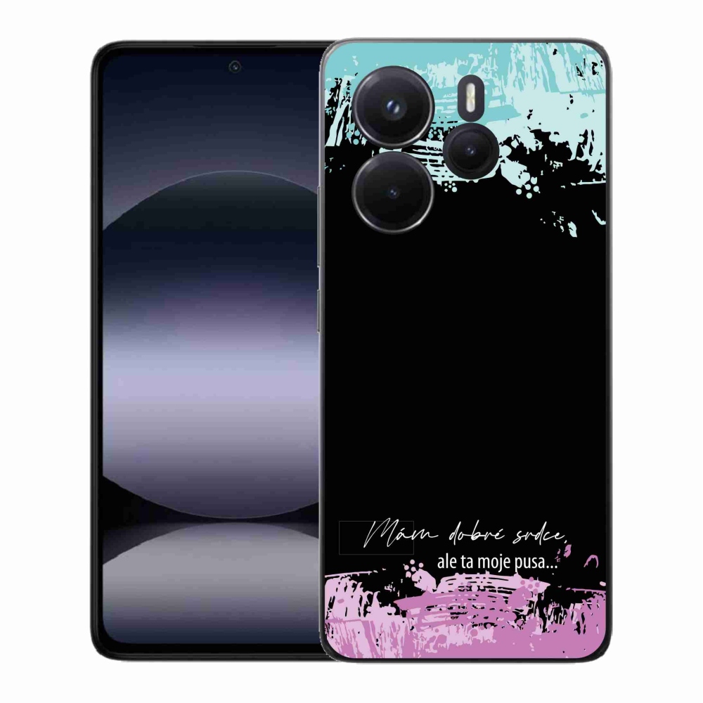 Gél borító mmCase a Xiaomi Redmi Note 14-hez - vicces szöveg 3 fekete háttérrel