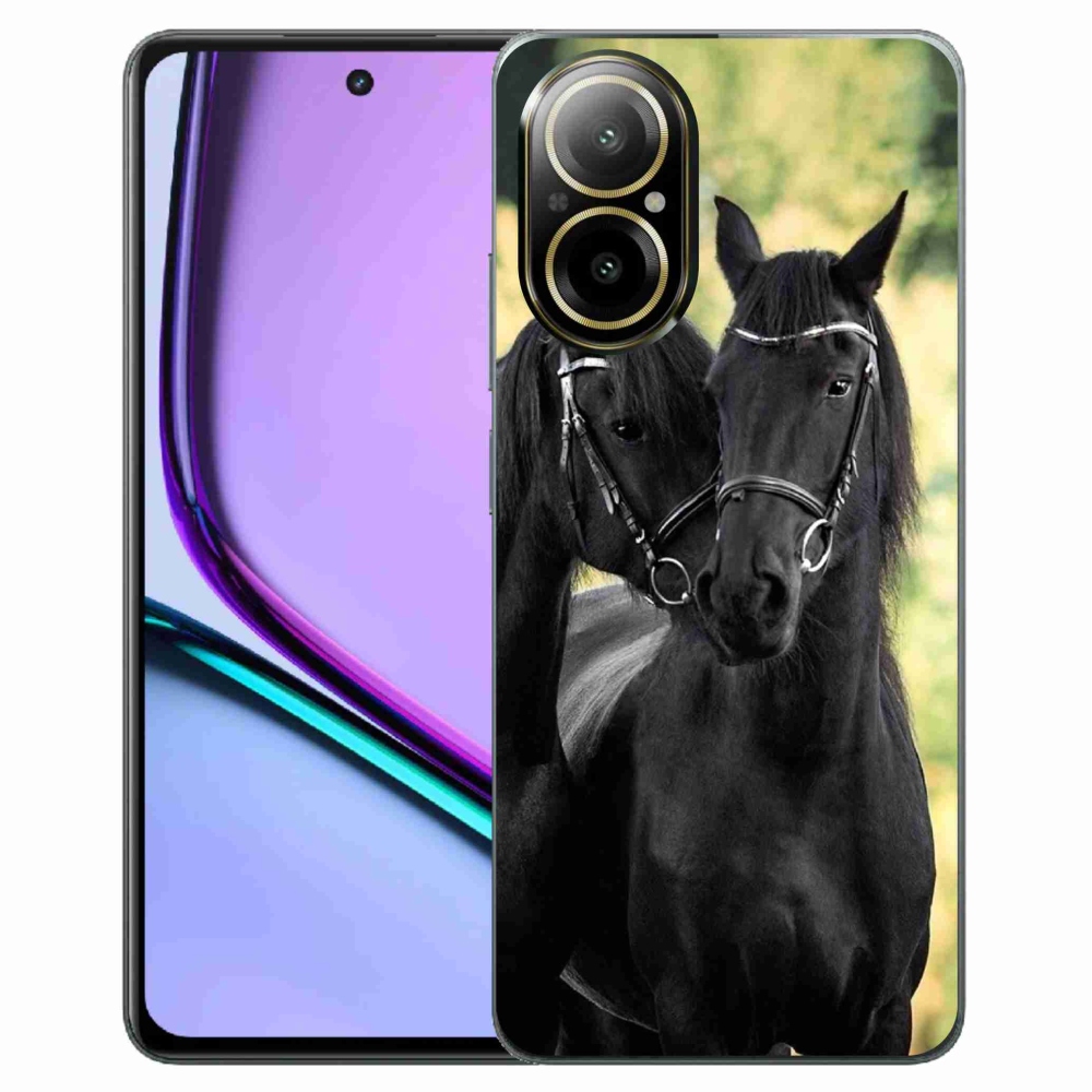 Gél borítás mmCase a Realme C67 készülékhez - két fekete ló