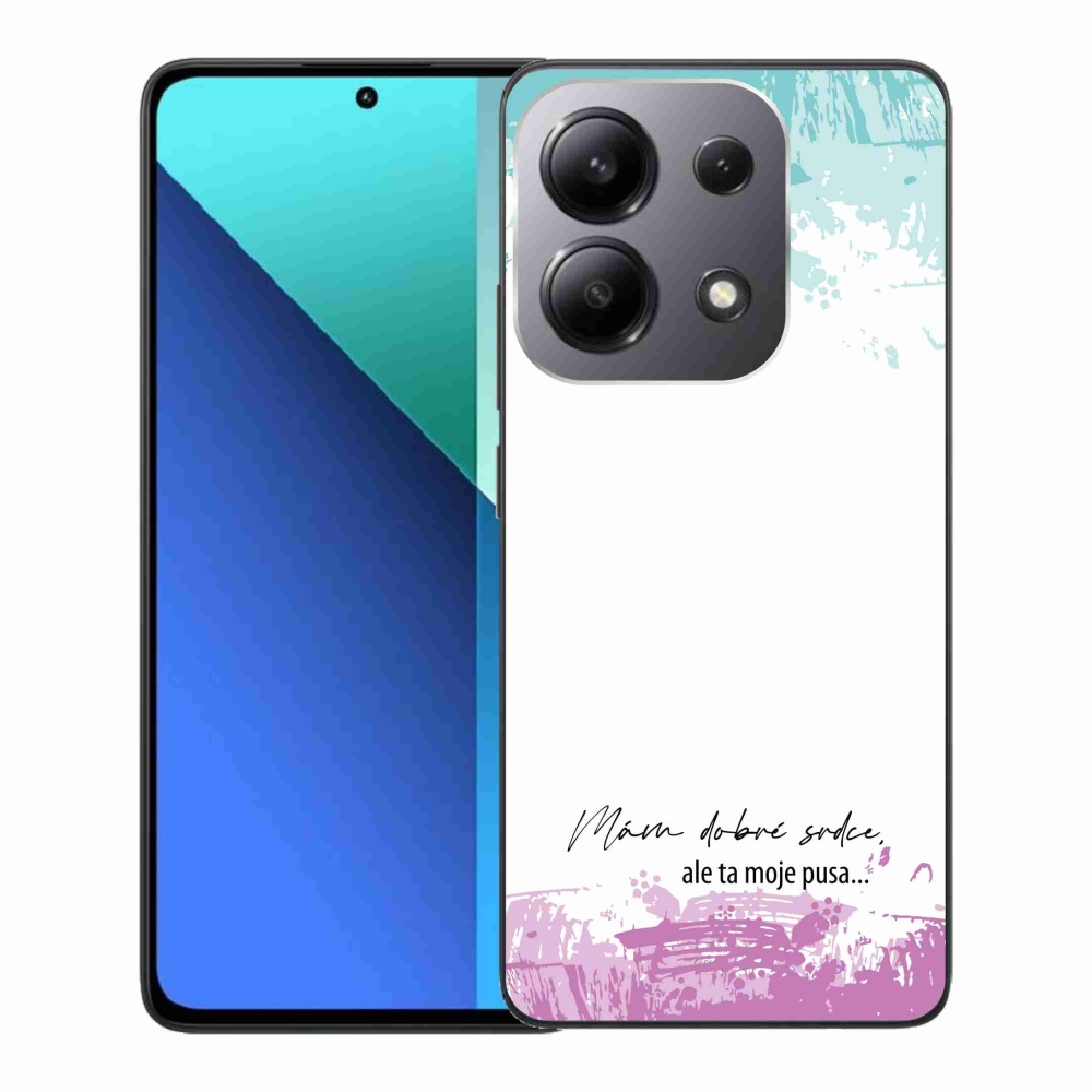 Gél borító mmCase a Xiaomi Redmi Note 13-hoz - vicces szöveg 3 fehér háttérrel