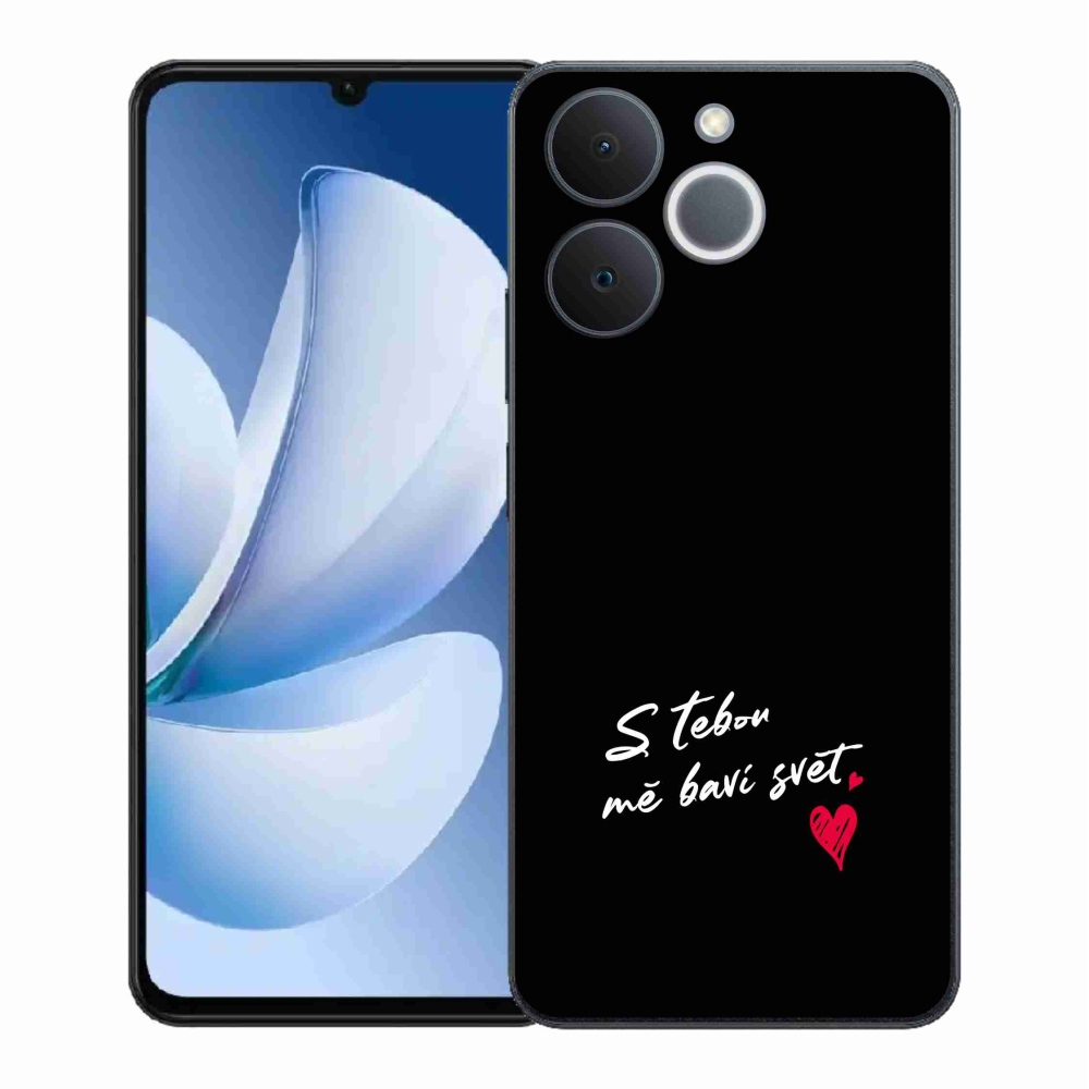 Gél borító mmCase a Realme Note 70T készülékhez - szerelmes szöveg 1 fekete háttér