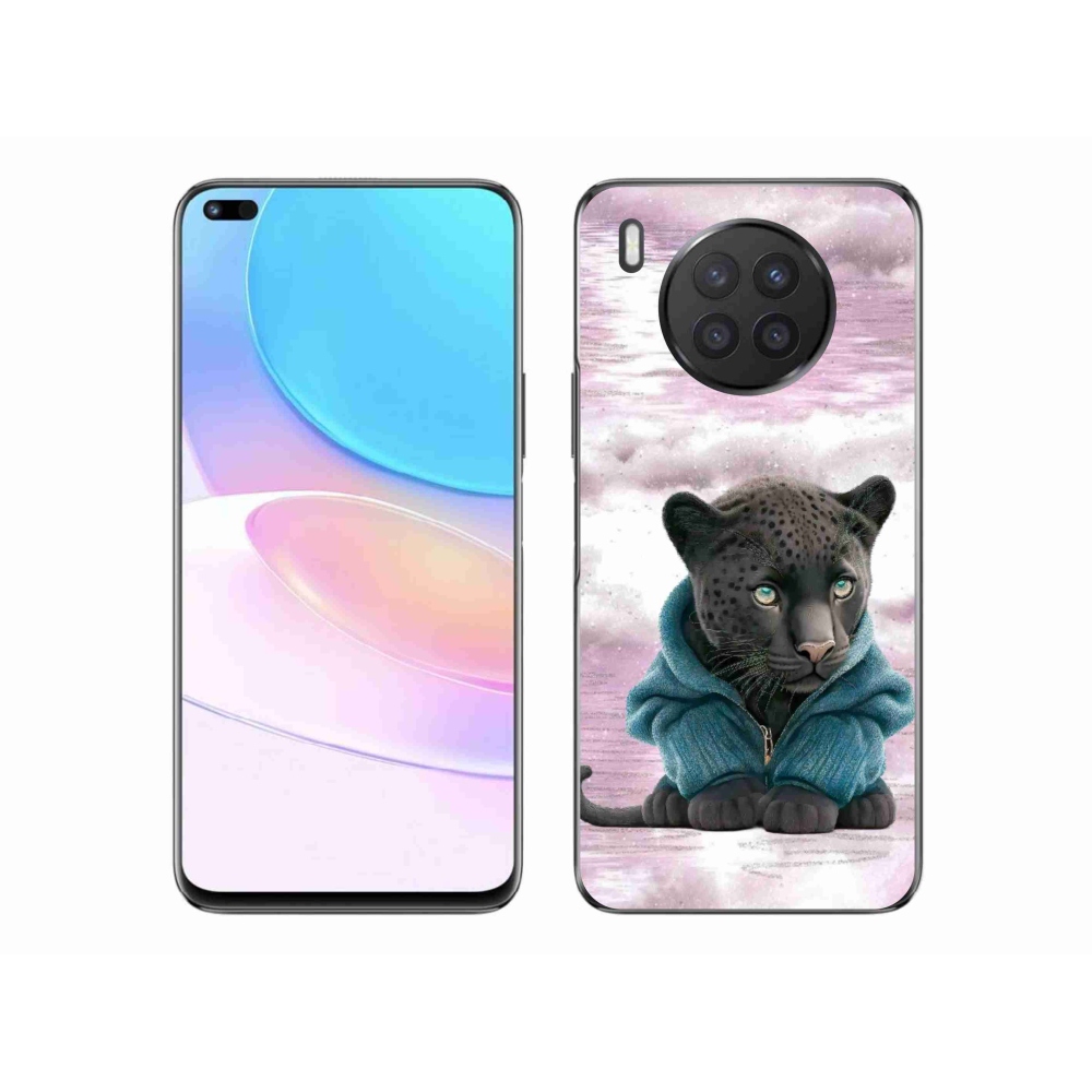 Zselés borítás mmCase a Honor 50 Lite-hoz - fekete párduc pulóverben