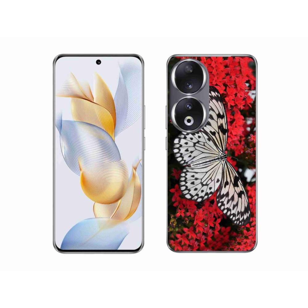Zselés borító mmCase a Honor 90-hez - fekete-fehér pillangó 1