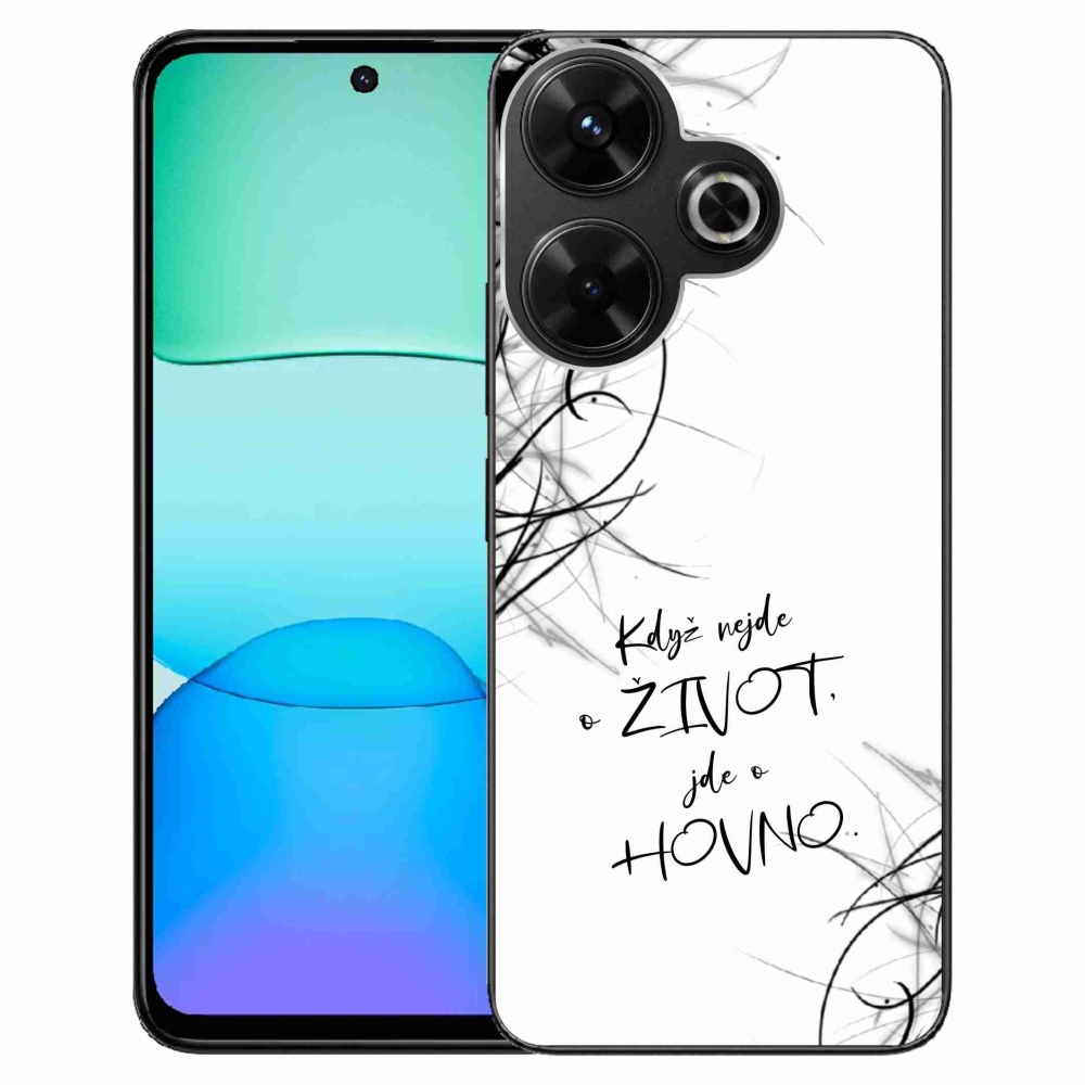 Gél borító mmCase a Xiaomi Redmi 13 4G/Poco M6 4G - vicces szöveg 16 fehér háttérrel