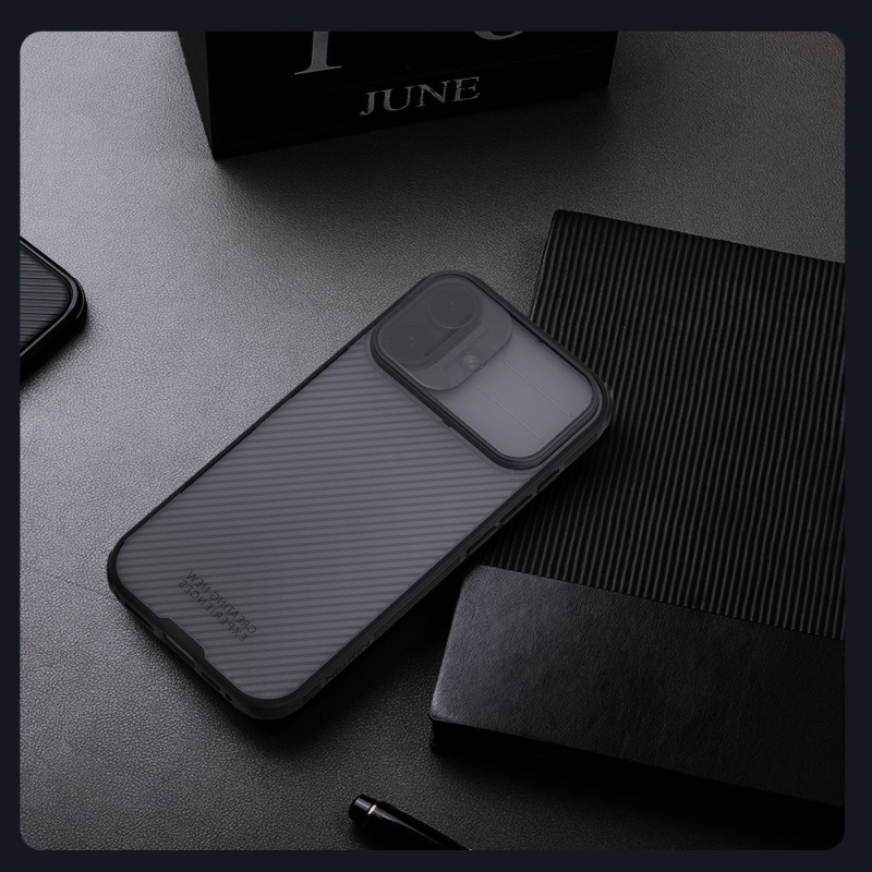 Nillkin CamShield PRO hátlap az Apple iPhone 17 készülékhez Átlátszó Fekete