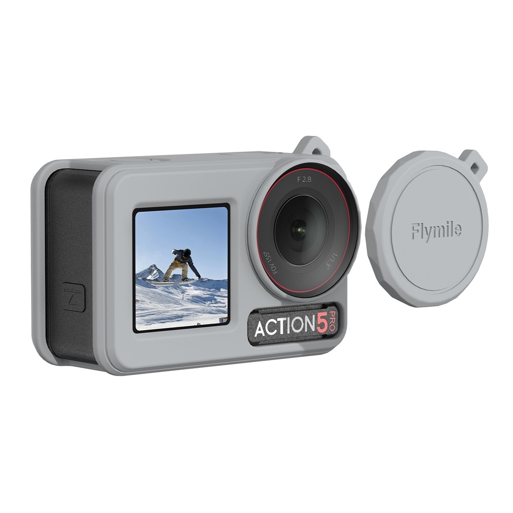 FLYMILE szilikon védőtok lencsevédővel DJI Osmo Action 5 Pro-hoz - szürke