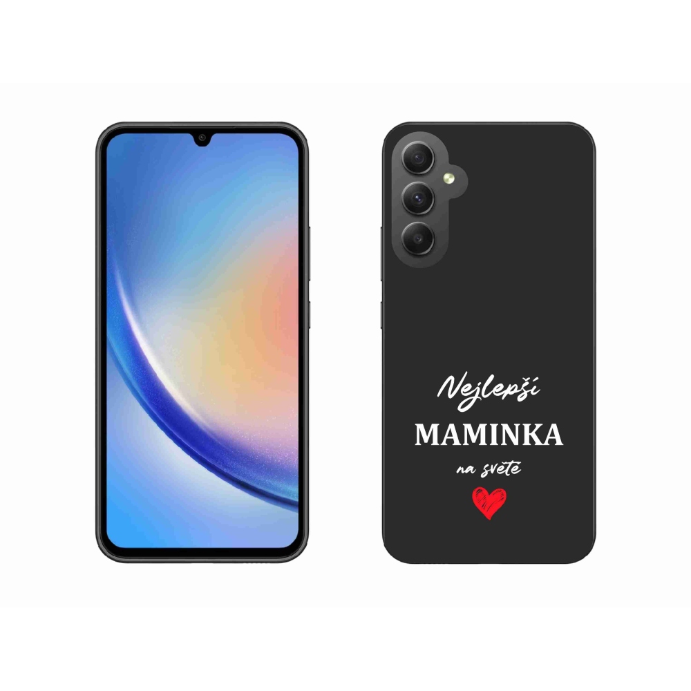 Gél borító mmCase Samsung Galaxy A34 5G - legjobb anya 1 fekete háttérrel