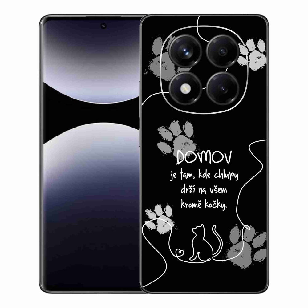 Gél borítás mmCase a Xiaomi Redmi Note 14 Pro készülékhez - macska motívum fekete háttérrel