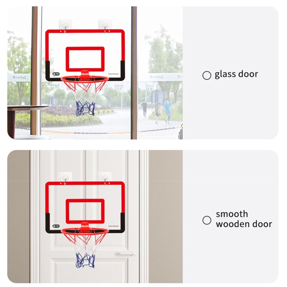 Fúrás nélküli, ajtóra akasztható kosárpalánk - fekete