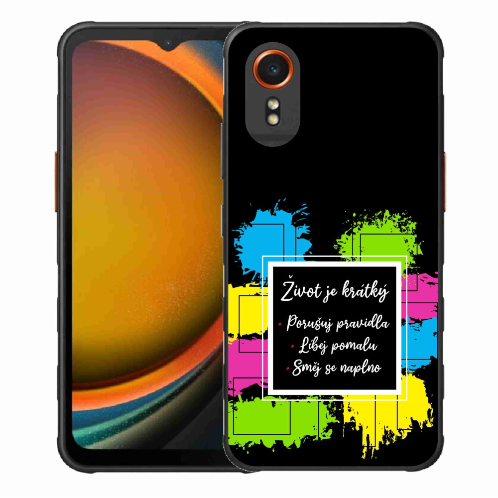 Gél borítás mmCase Samsung Galaxy Xcover 7 - idézem 5 fekete háttérrel