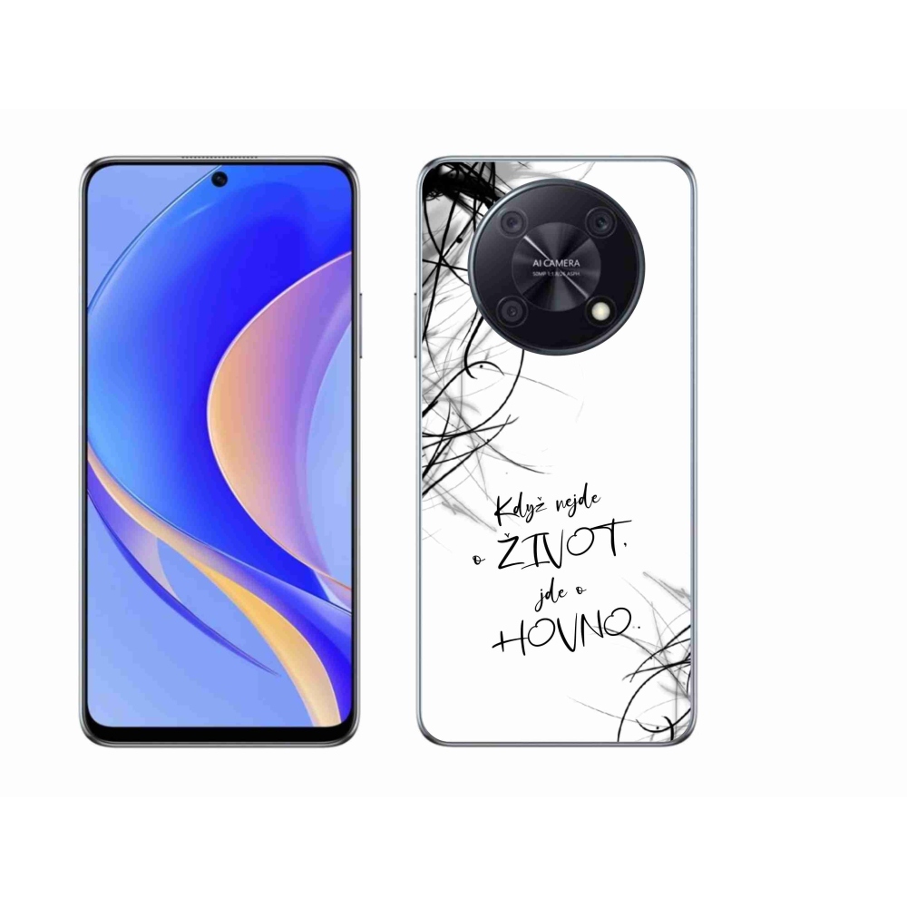 Gél borító mmCase a Huawei Nova Y90 készülékhez - vicces szöveg 16 fehér háttér