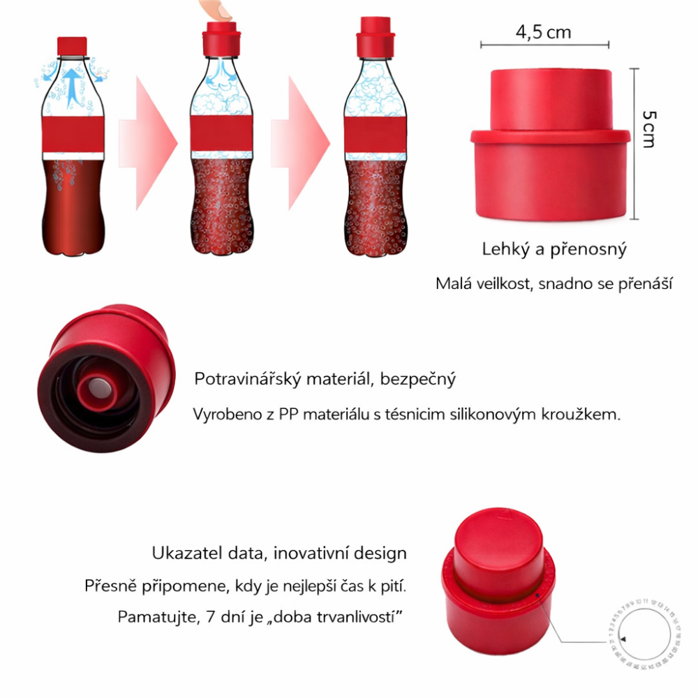 Pumpás kupak szénsavas italokhoz - piros