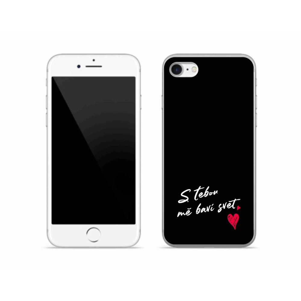 Gél borítás mmCase iPhone SE (2022) - szerelmes szöveg 1 fekete háttér