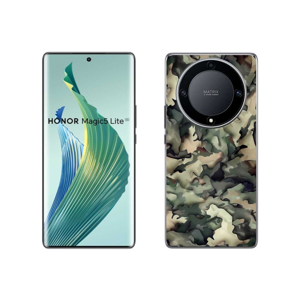 Zselés borítás mmCase a Honor Magic 5 Lite 5G számára - álcázó minta 9