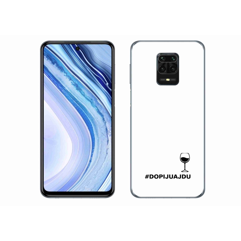 Gél borítás mmCase a Xiaomi Redmi Note 9 Pro készülékhez - bor motívum fehér háttérrel
