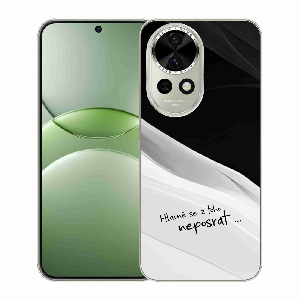 Gél borító mmCase a Huawei Nova 13 5G számára - vicces szöveg 13 fehér és fekete háttérrel