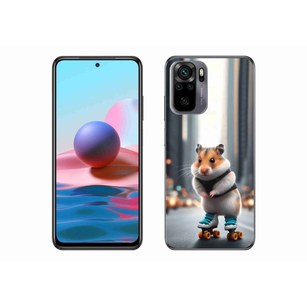 Gél borító mmCase a Xiaomi Redmi Note 10 4G-hez - hörcsög a korcsolyán