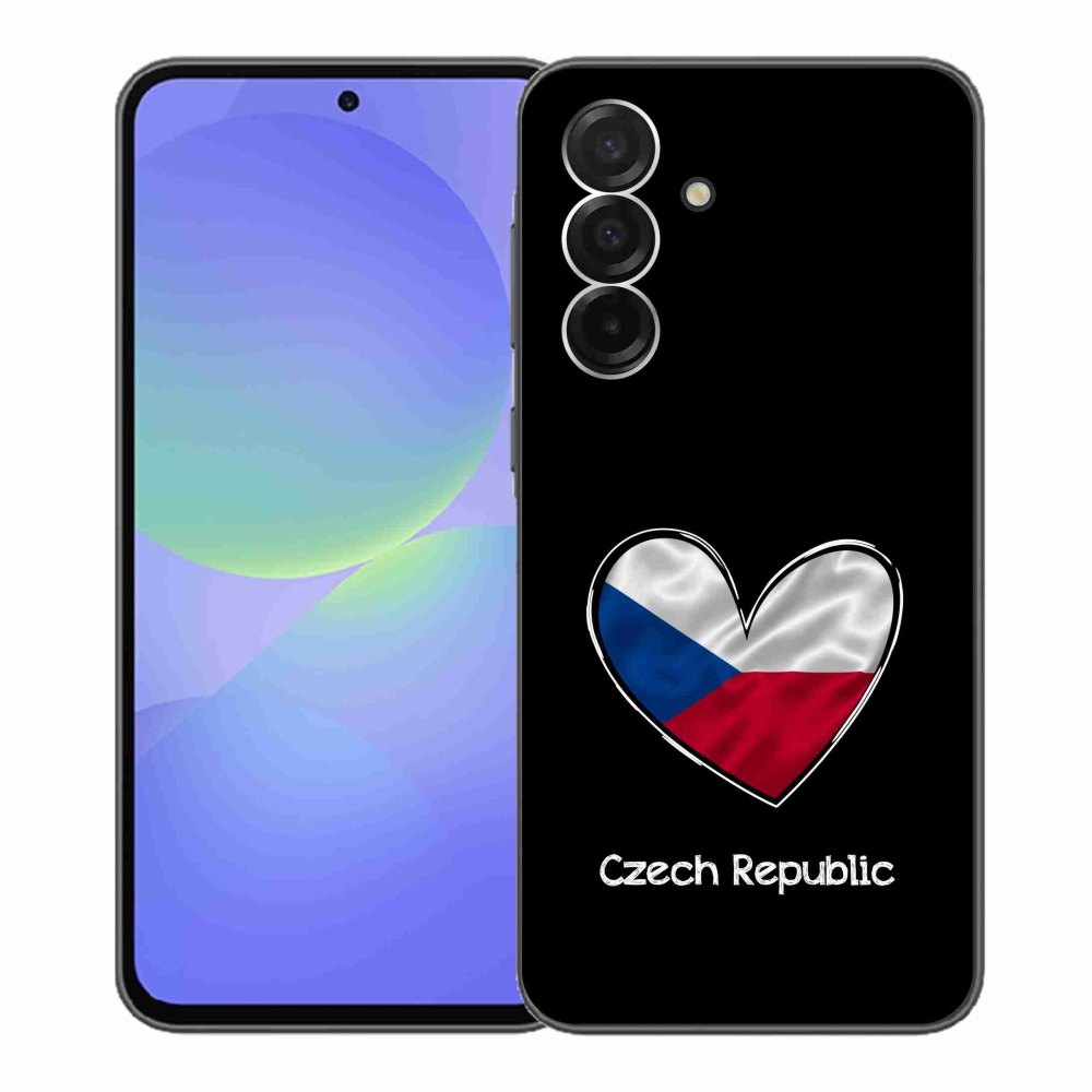 Zselés borítás mmCase Samsung Galaxy A36 5G - zászlós szív fekete háttérrel