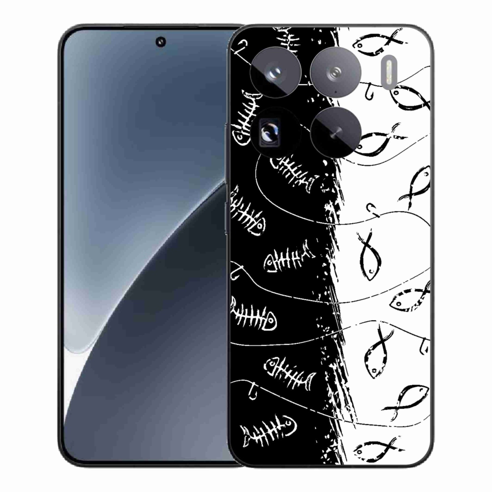 Gél borító mmCase a Xiaomi 15 Pro számára - csontvázak és halak