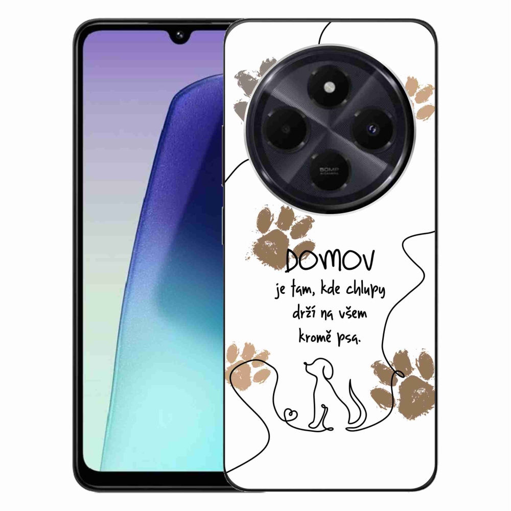 Gél borítás mmCase a Xiaomi Redmi 14C/Poco C75-hez - kutya motívum fehér háttérrel