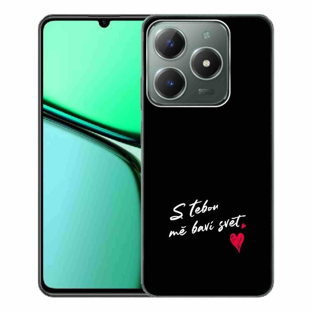 Gél borító mmCase a Realme C61 készülékhez - szerelmes szöveg 1 fekete háttér