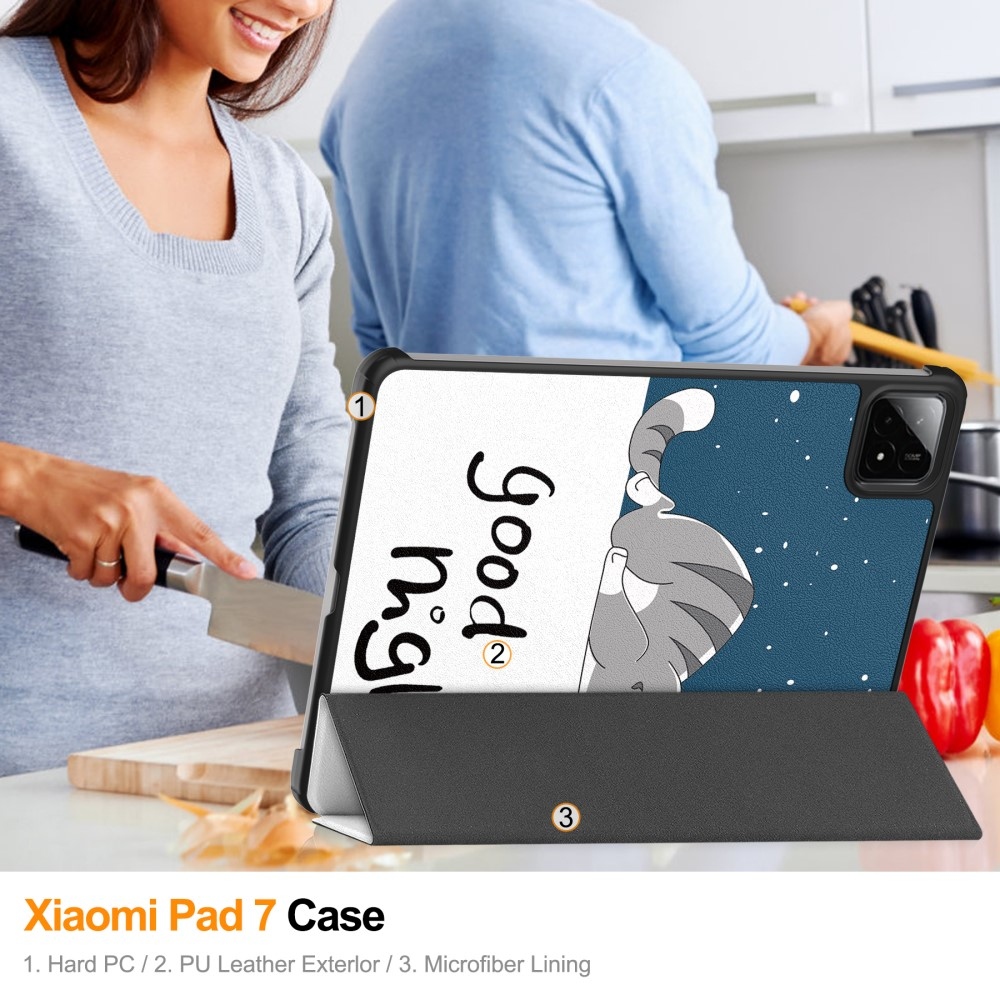 Patty intelligens pozicionáló táblagép tok Xiaomi Pad 7/7 Pro - macska