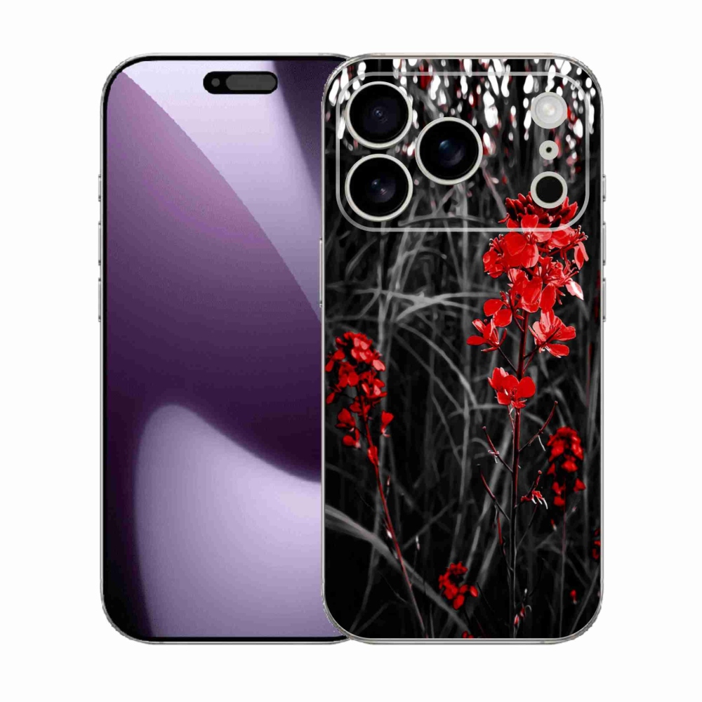Gél borítás mmCase iPhone 17 Pro készülékhez - piros növény