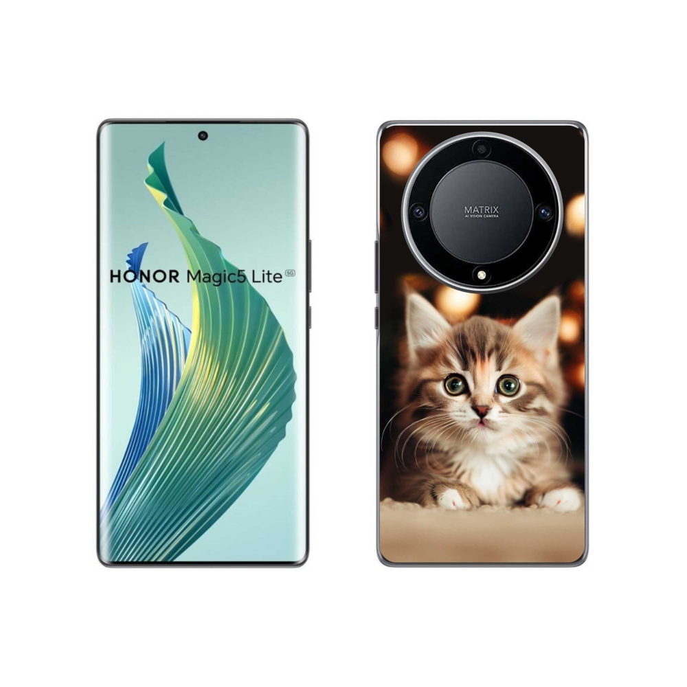 Gél borítás mmCase a Honor Magic 5 Lite 5G számára - aranyos cica 2