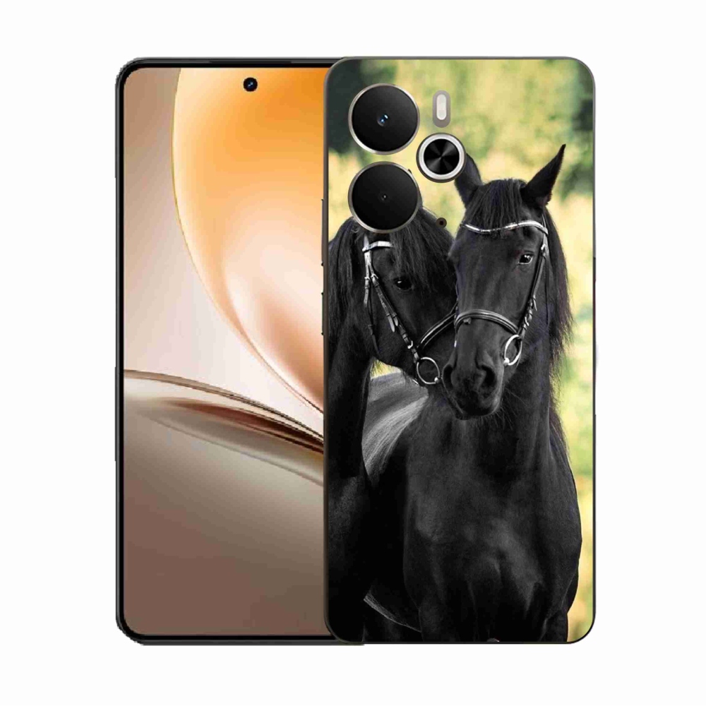 Gél borítás mmCase a Realme 14 5G/14T 5G számára - két fekete ló