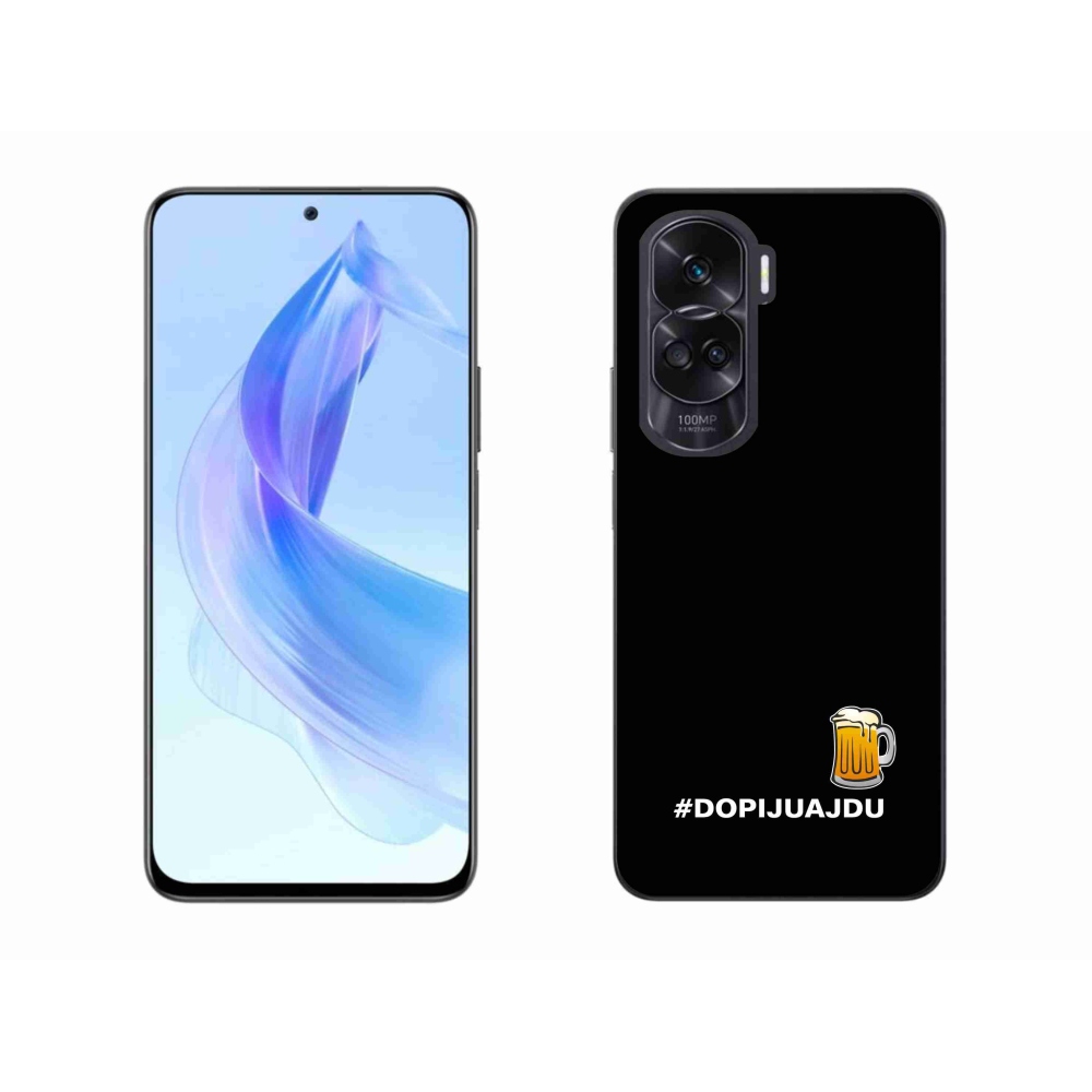 Gél borító mmCase a Honor 90 Lite-hoz - sör motívum 1 fekete háttérrel