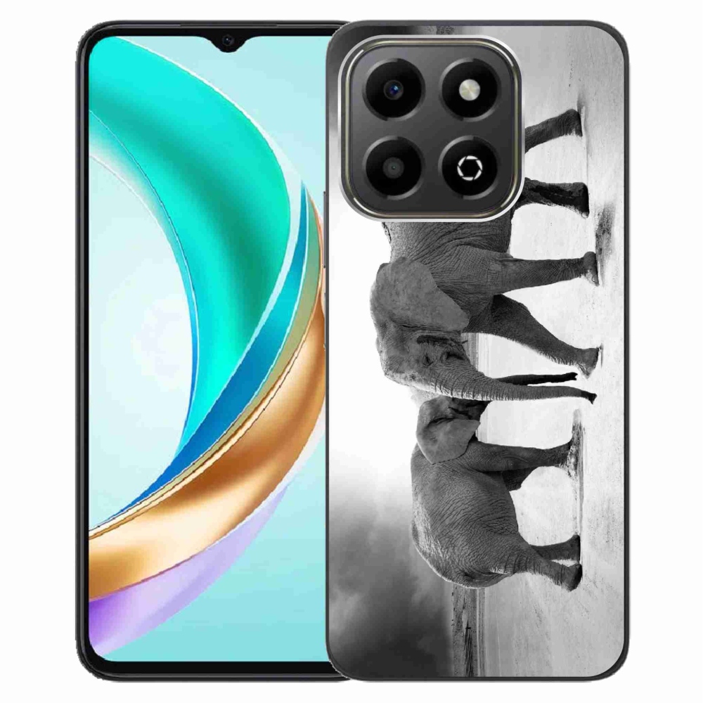 Gél borítás mmCase a Honor X6b készülékhez - fekete és fehér elefántok