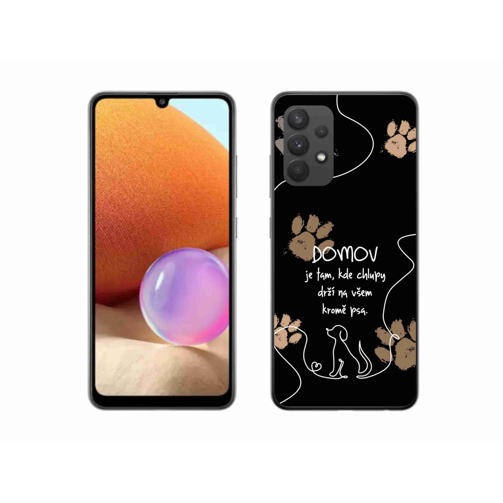 Gél borító mmCase Samsung Galaxy A32 4G - kutya motívum fekete háttérrel