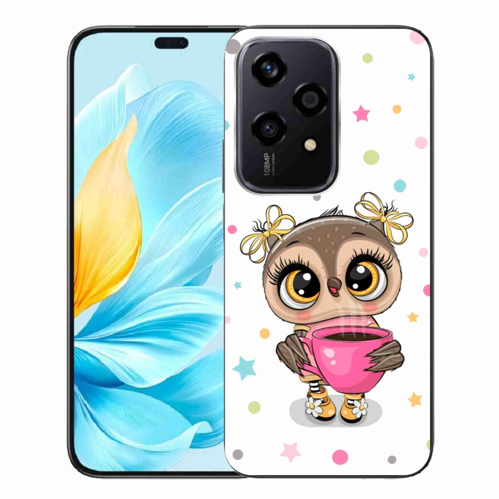 Zselés borító mmCase a Honor 200 Lite 5G számára - rajzfilm bagoly