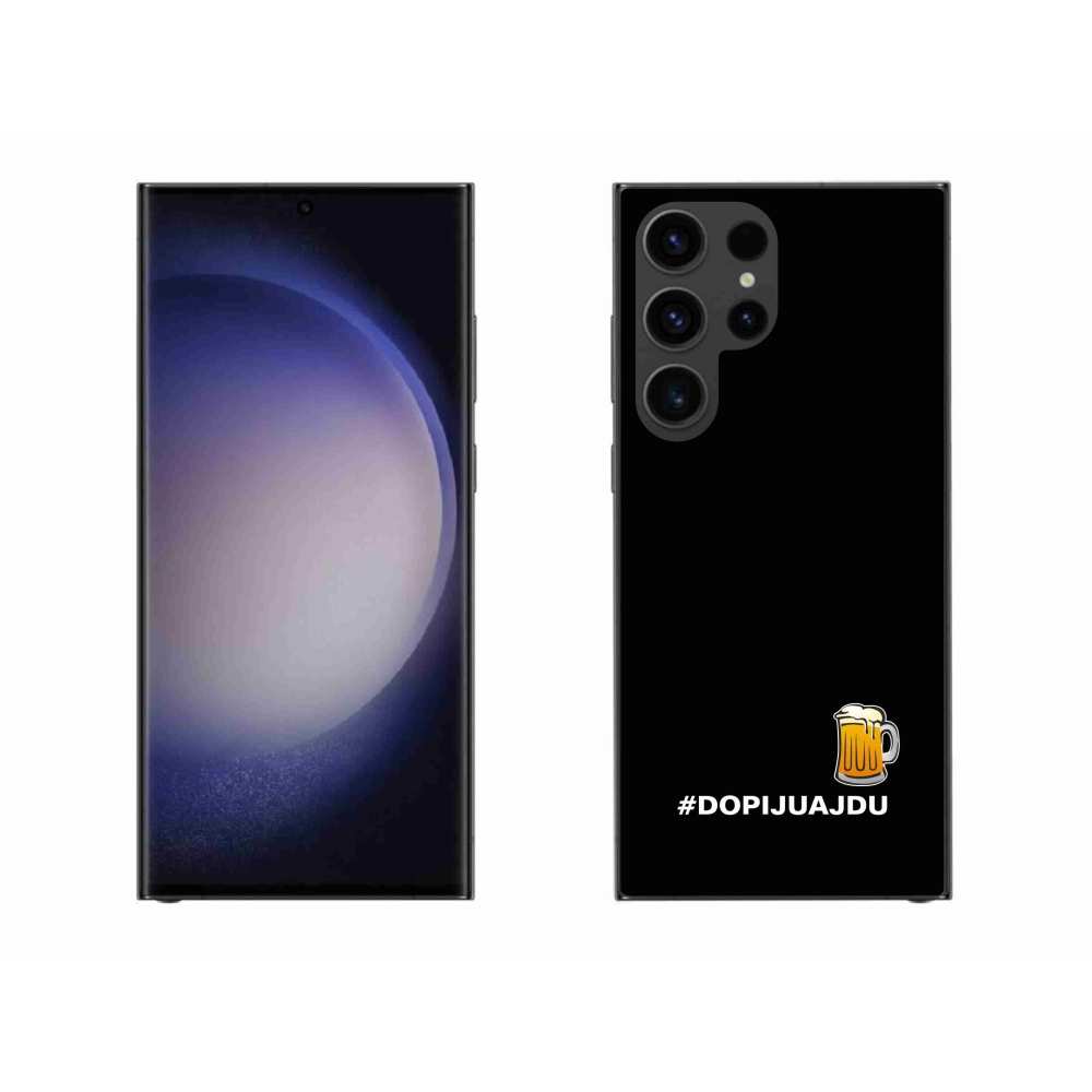 Gél borítás mmCase Samsung Galaxy S23 Ultra 5G - sör motívum 1 fekete háttér