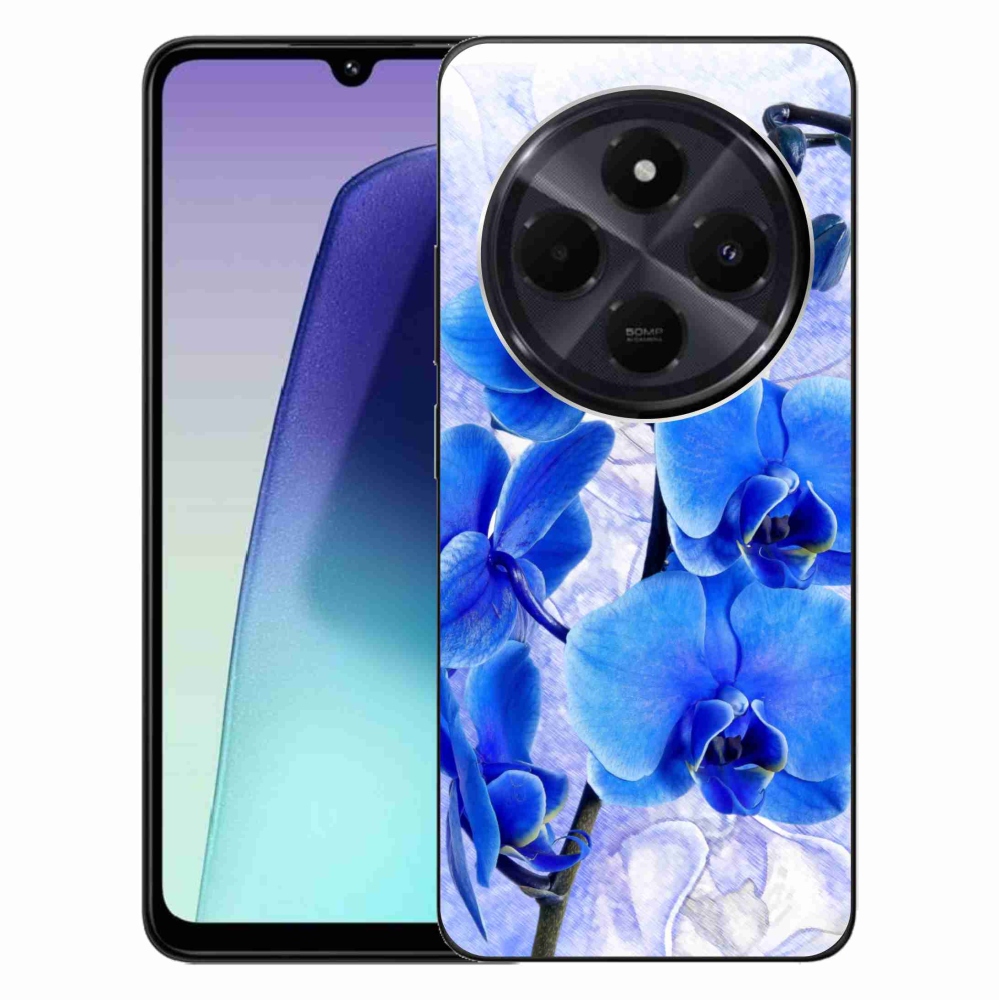 Gél borító mmCase a Xiaomi Redmi 14C/Poco C75-hez - kék virágok