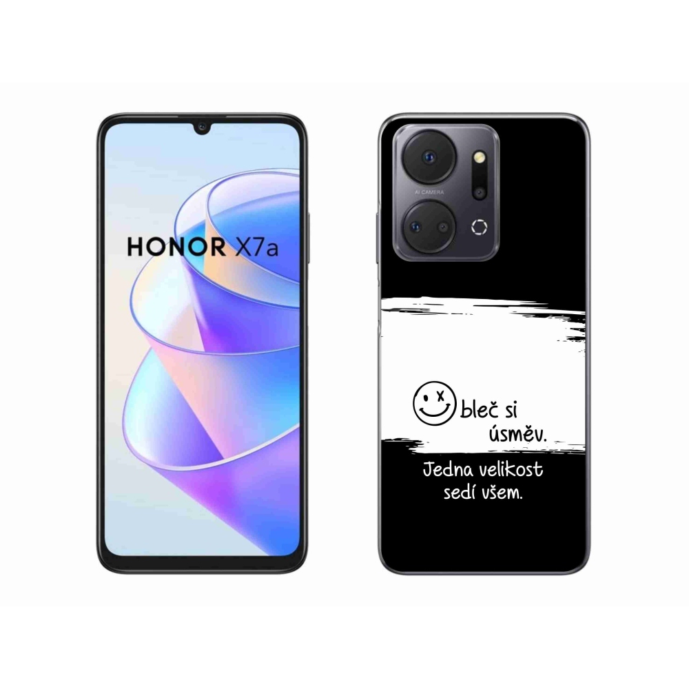 Gél borító mmCase a Honor X7a készülékhez - vicces szöveg 8 fekete-fehér háttérrel